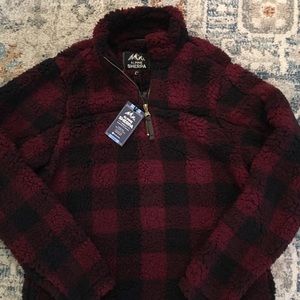 Buffalo Plaid Sherpa quarter zip